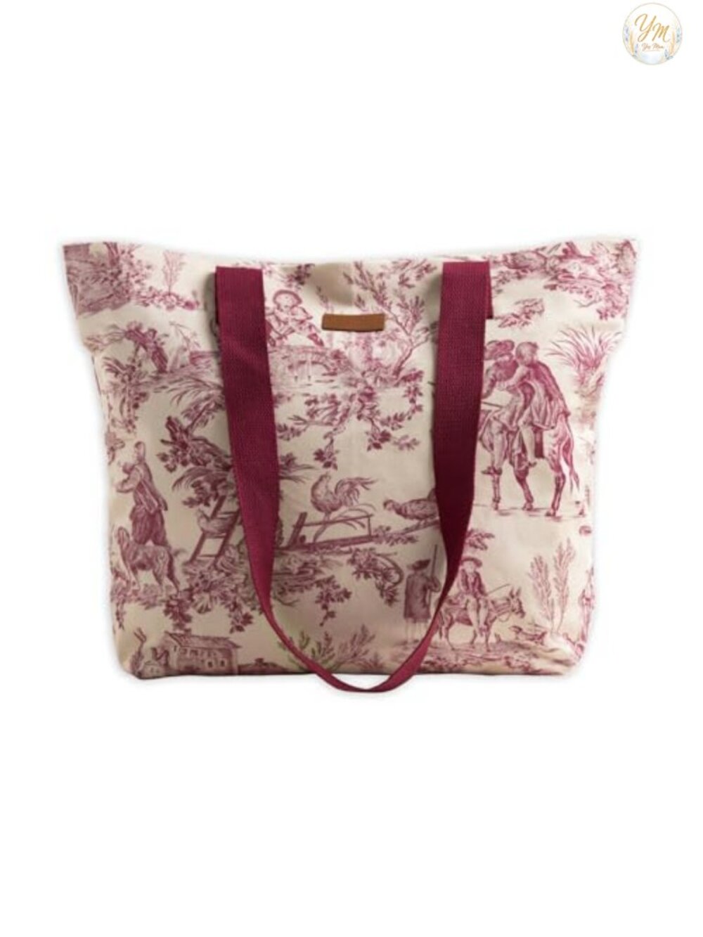100% Cotton Canvas Tote Bag Reusable Shoulder Grocery Bag with Magnetic Closure